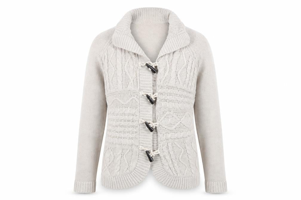 FatFace Women's Beige Cardigan, Size 12, Cable-Knit