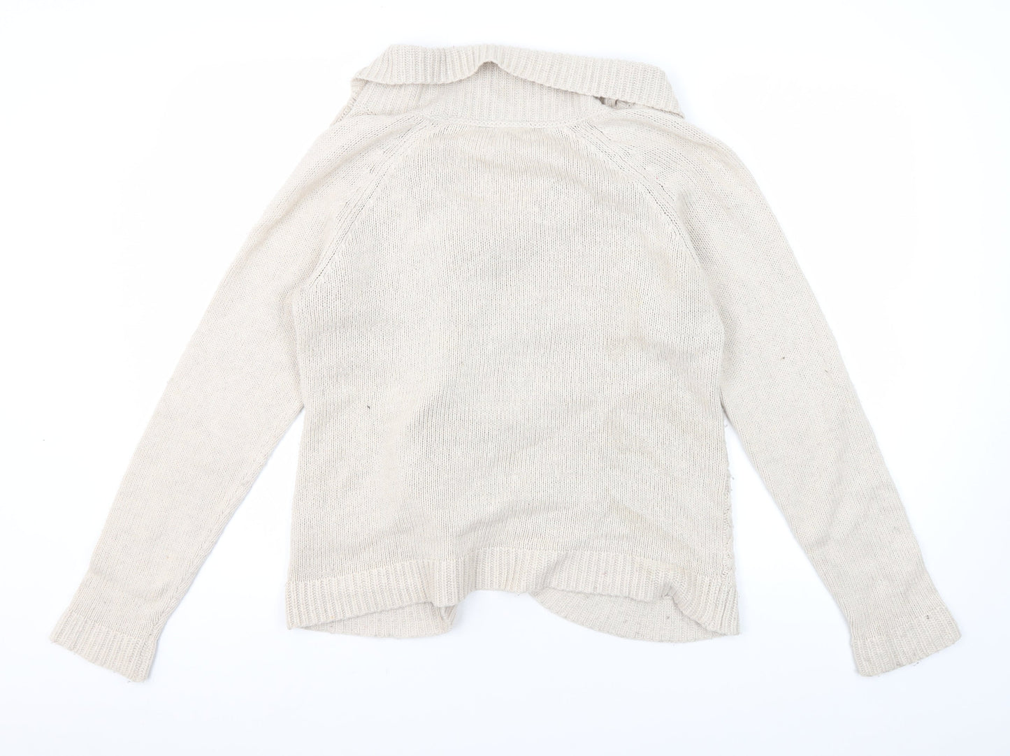 FatFace Women's Beige Cardigan, Size 12, Cable-Knit