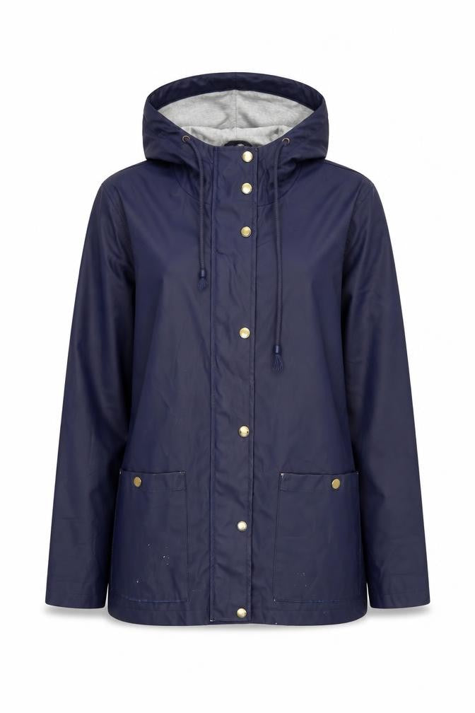 Firetrap Women's Blue Hooded Rain Coat Jacket Size 10