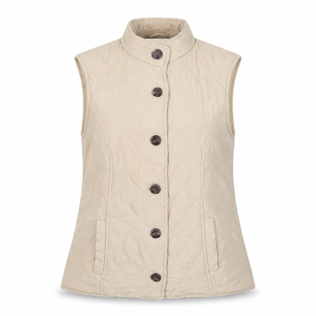 EWN Women's Beige Quilted Waistcoat Size S