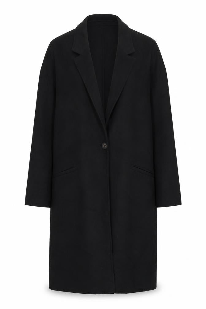 Zara Women's Black Wool Overcoat, S, Lined, Excellent