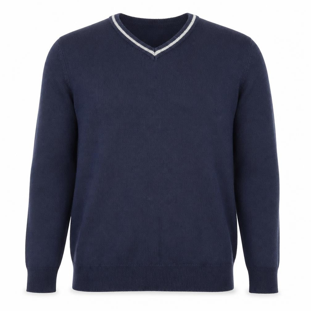Il Gufo Men's Blue V-Neck Pullover Jumper M