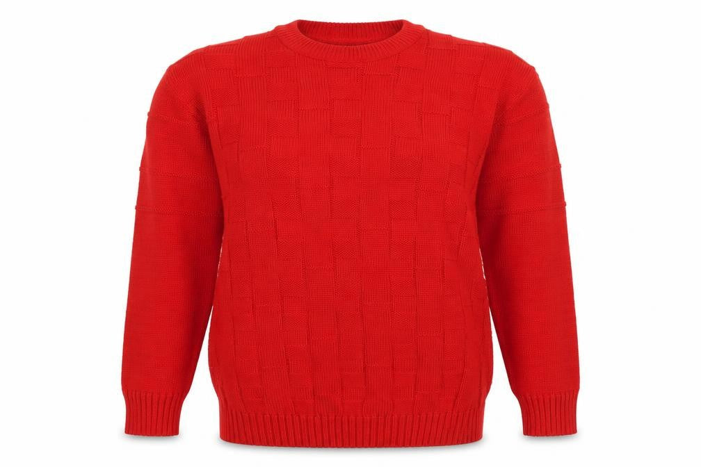 Stewarts Red Geometric Cotton Pullover Jumper L