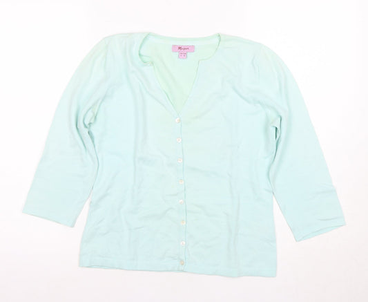 Morgan Women's Green Cardigan Size 8 V-Neck