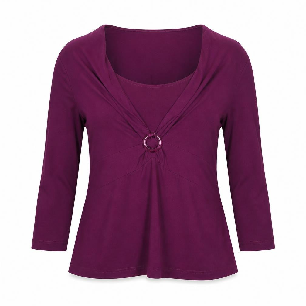 Gerry Weber Women's Purple 3/4 Sleeve Blouse, Size 12