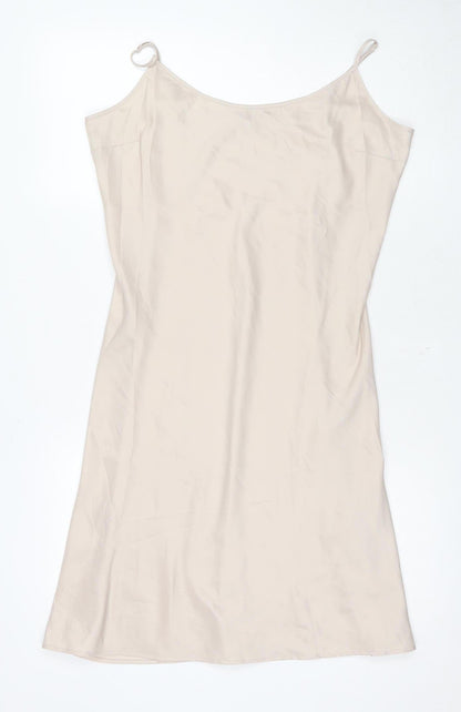 Additional front view of Cath Kidston Women's Beige Slip Dress, size 12