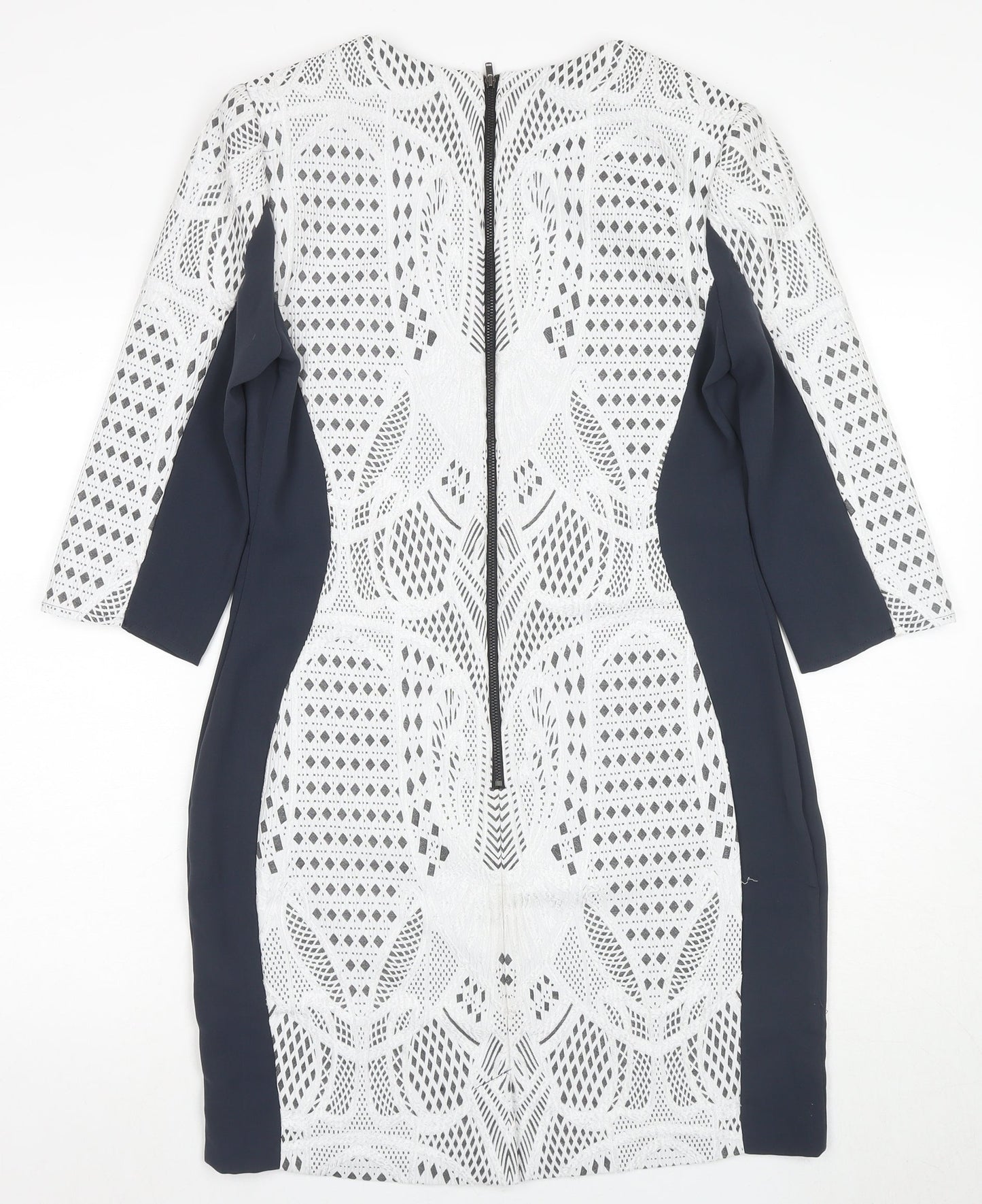 Warehouse Women's Black & White Sheath Dress UK 14
