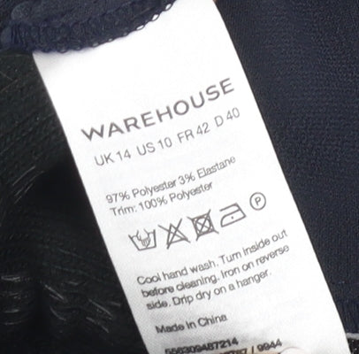 Warehouse Women's Black & White Sheath Dress UK 14