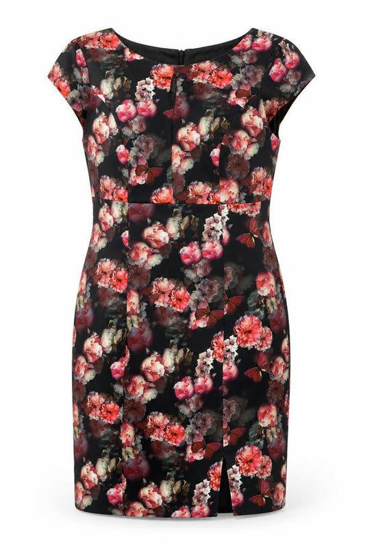 Red Herring Women's Multicoloured Floral Sheath Dress Size 14