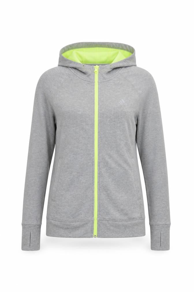 Adidas Women's Grey Full Zip Hoodie, Size S