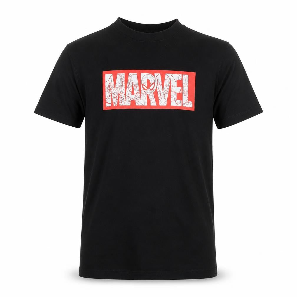 Marvel Boys Black Superhero Logo T-Shirt