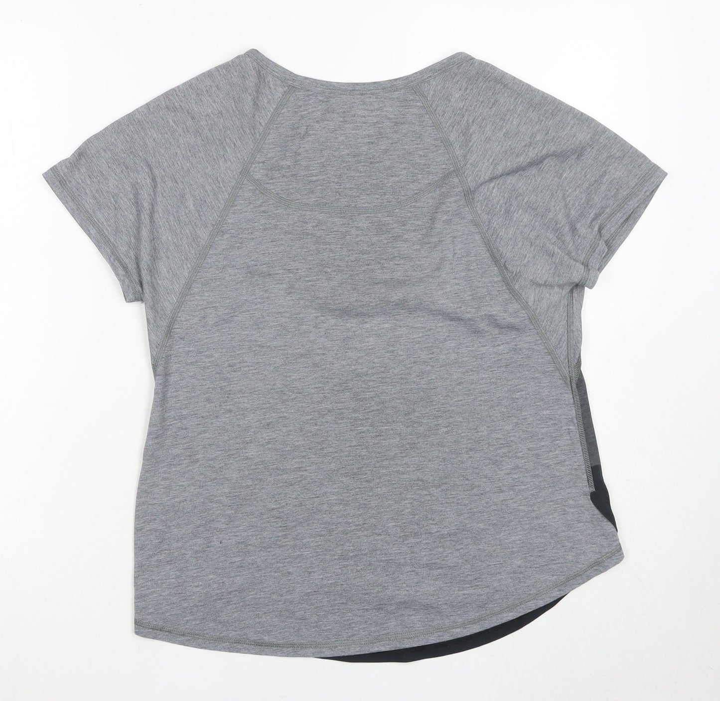 Women's Grey Basic T-Shirt M Activewear Raglan Sleeve
