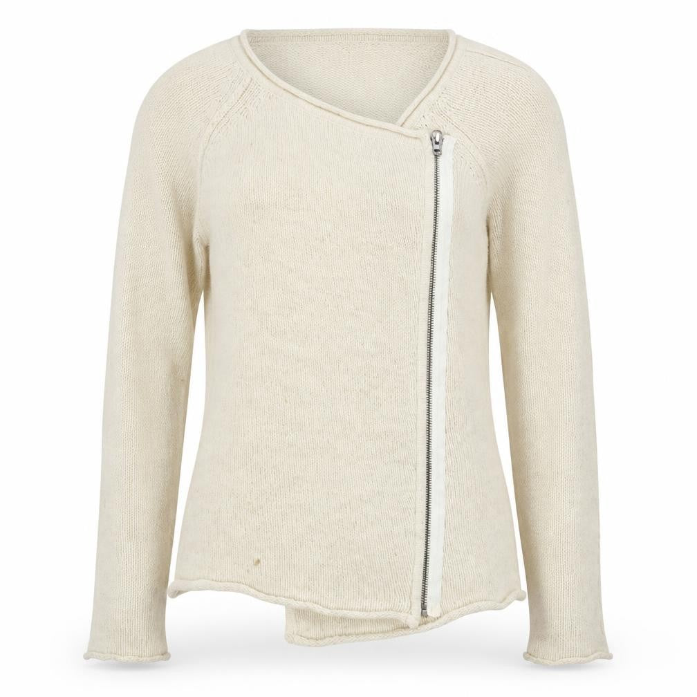 Object Women's Beige Full Zip Jumper, Size S, Casual Knit