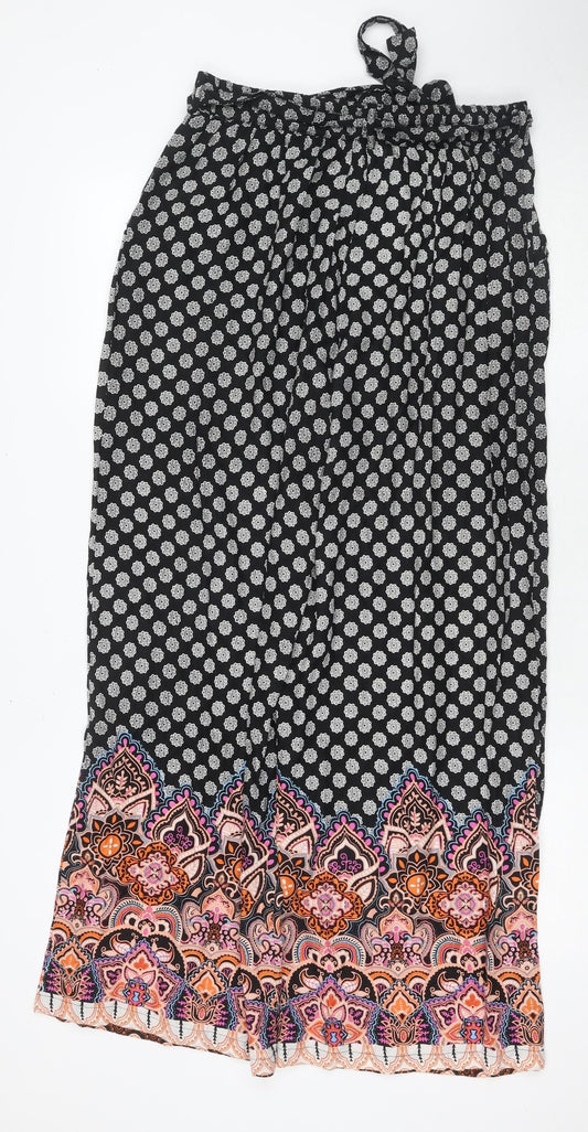 Khushi Women's Floral Black Trousers M