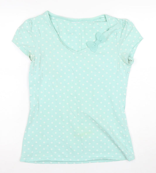 Next Women's Blue Polka Dot T-Shirt, Size 12