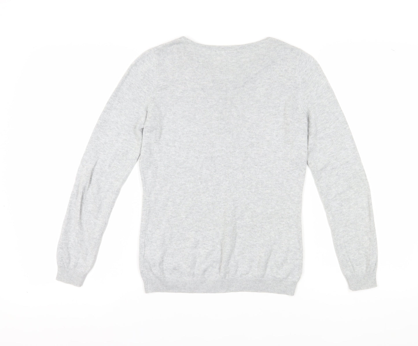 Wallis Petite Grey Beaded Crew Neck Women's Jumper Size 8