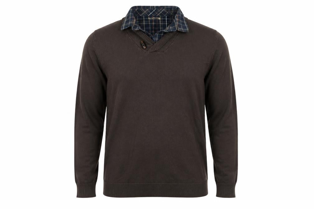 Marks & Spencer Unisex Brown XL Collared Pullover Jumper