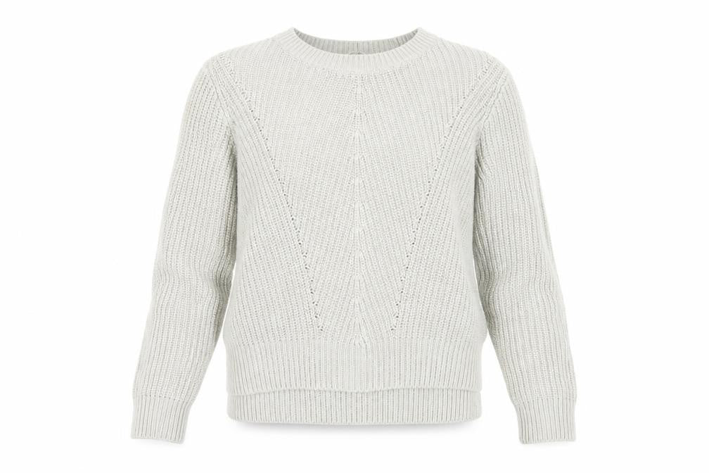 H&M Women's Grey Cable-Knit Crew Neck Jumper Size 12