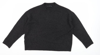 Mango Women's Black Medium Jumper Round Neck Casual Knit