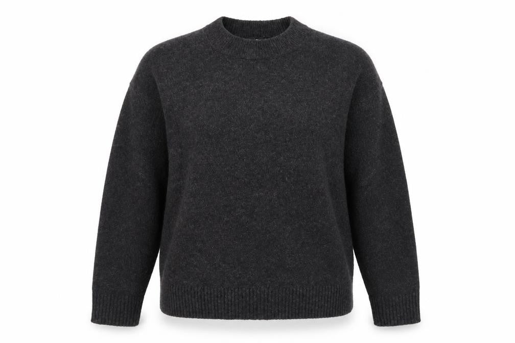 MNG Women's Black Medium Jumper Round Neck Casual Knit