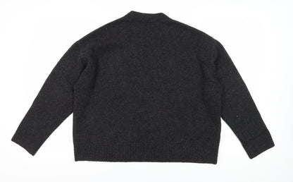 Mango Women's Black Medium Jumper Round Neck Casual Knit