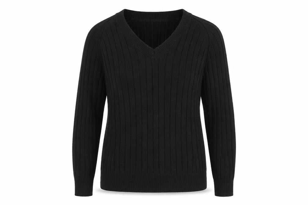 Next Women's Black V-Neck Cable Knit Pullover Jumper M