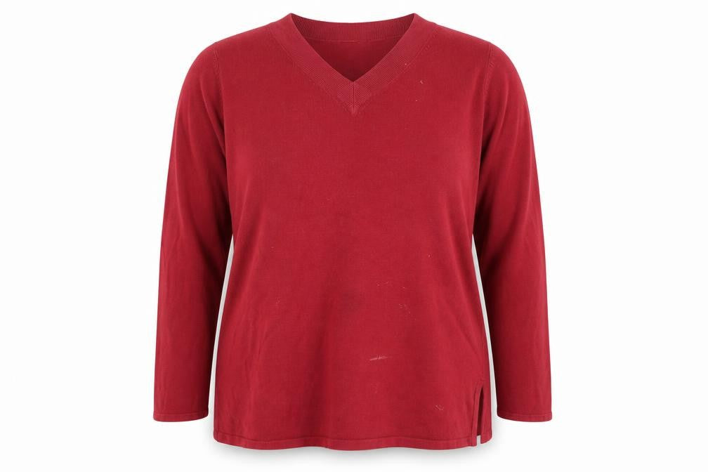 BHS Women Red V-Neck Pullover Jumper Size 18