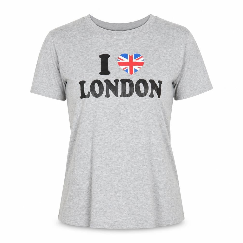 Gildan Unisex Grey T-Shirt, London Theme, Size S