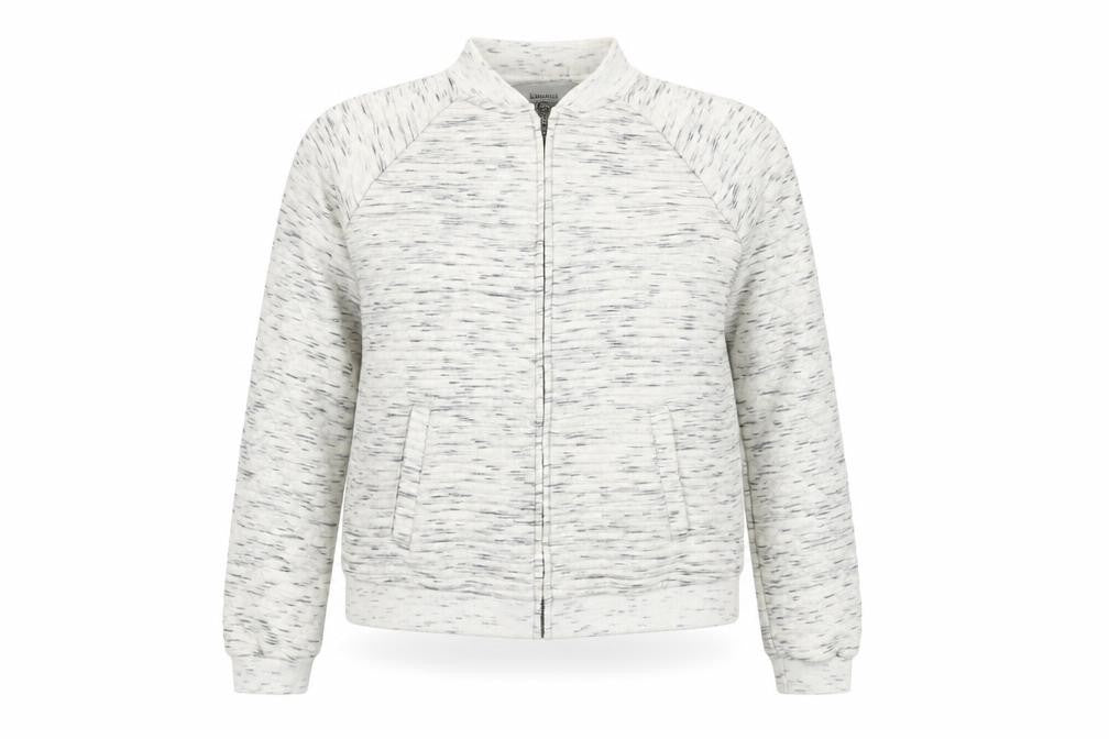 Bershka Women's Grey Full Zip Sweatshirt L