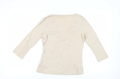 Marks & Spencer Women's Beige 3/4 Sleeve Blouse