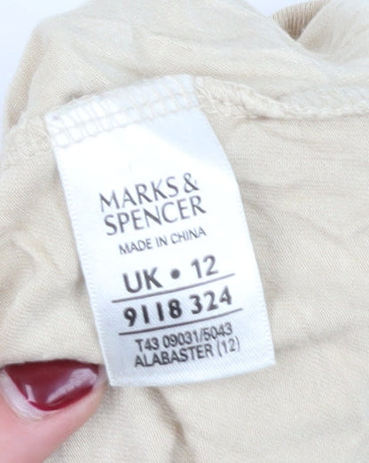 Marks & Spencer Women's Beige 3/4 Sleeve Blouse