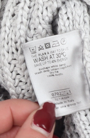 Marks and Spencer Women's Grey Cardigan M Chunky-Knit