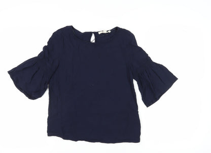 Additional front view of ESPRIT Women's Blue 3/4 Sleeve Blouse, size 6