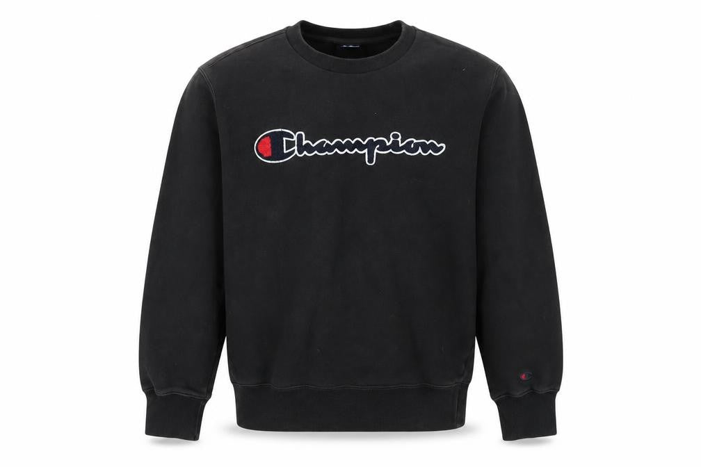 Champion Men's Black Logo Pullover Sweatshirt M