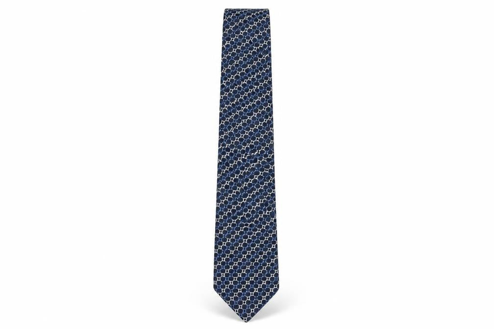 Shepherd & Woodward Men's Blue Silk Geometric Tie