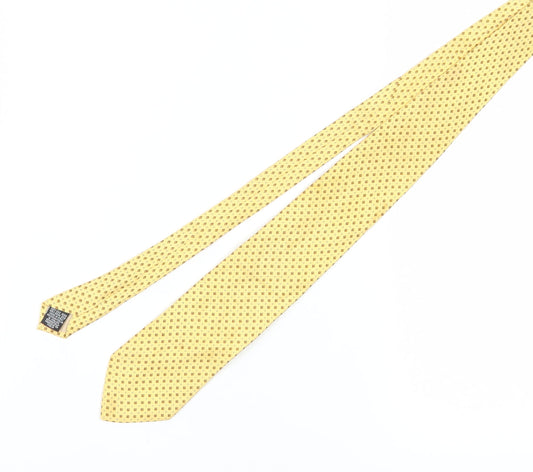 Frangi Men's Yellow Geometric Silk Tie