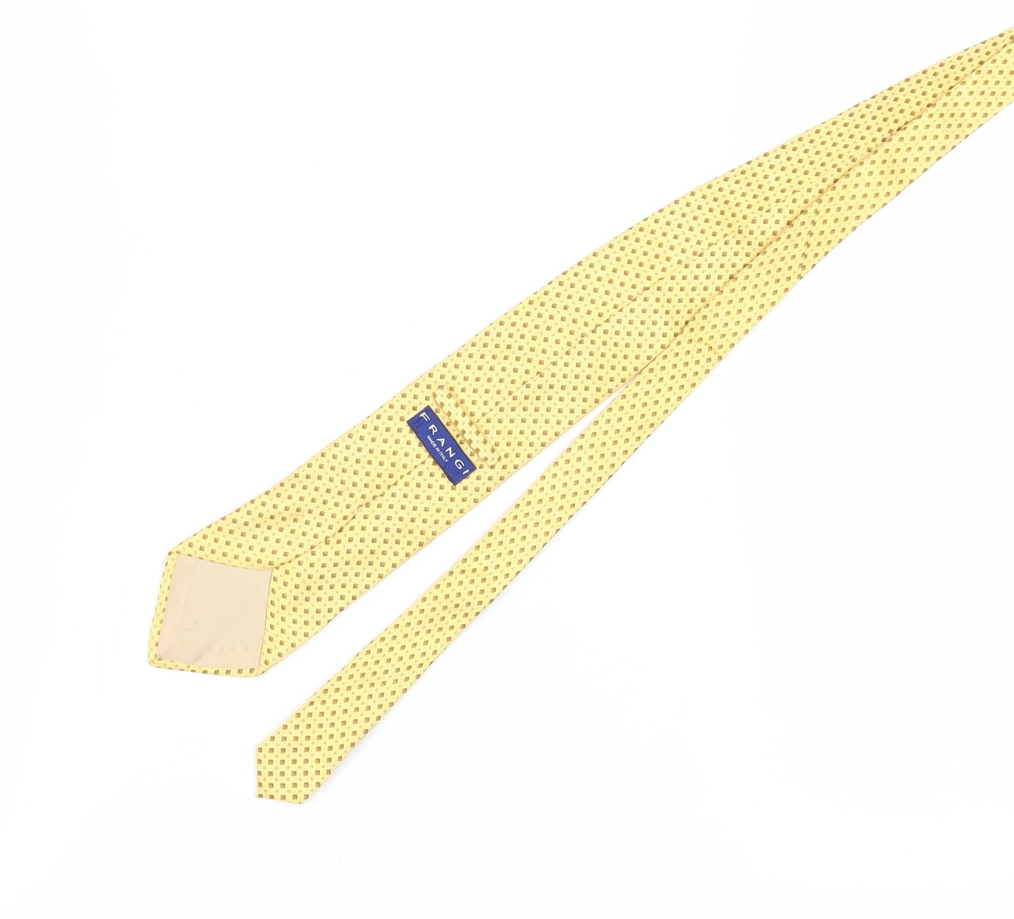 Frangi Men's Yellow Geometric Silk Tie