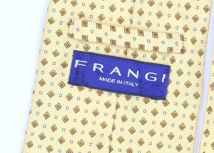 Frangi Men's Yellow Geometric Silk Tie