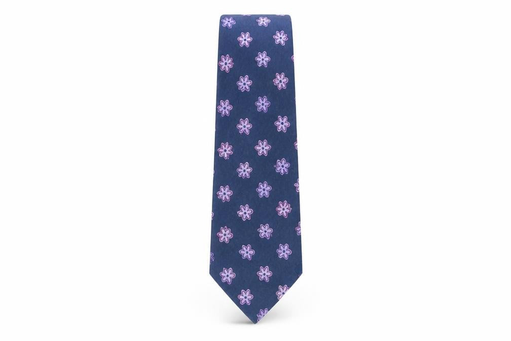Daniel Hechter Men's Blue Floral Silk Tie