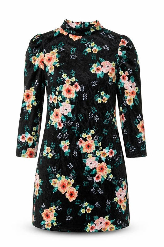 Red Herring Women's Black Floral Bodycon Dress