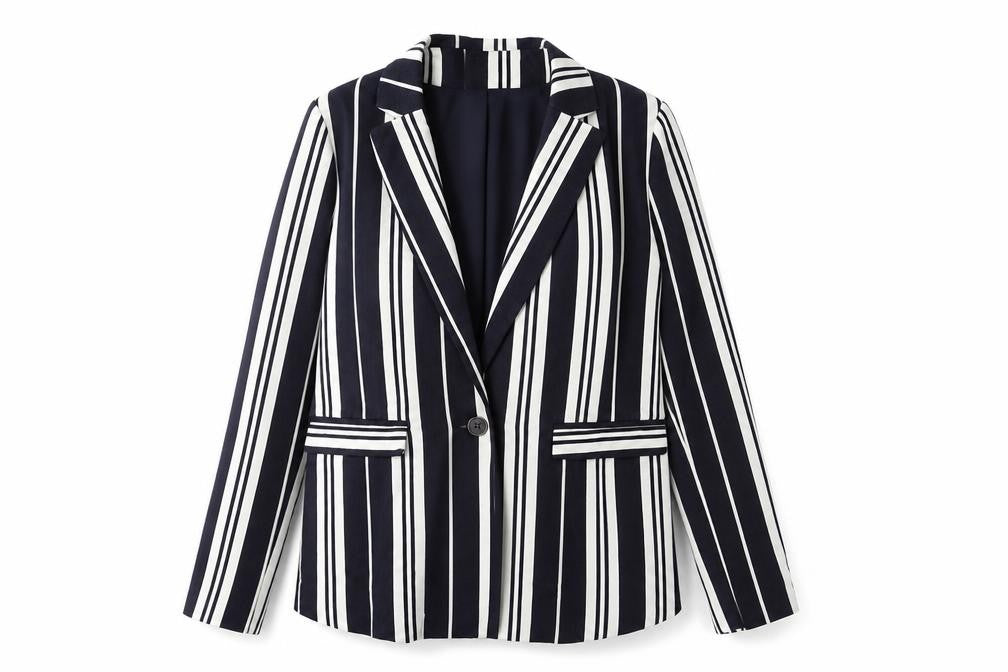 Next Women's Blue Striped Blazer, Size 10, Classic Style