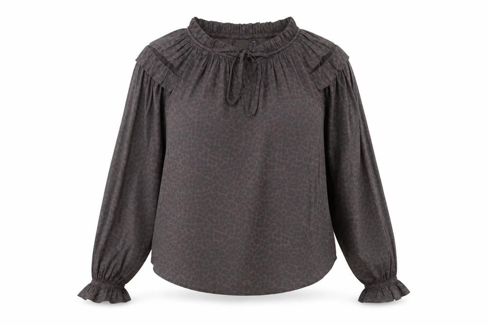 GAP Women’s Brown Animal Print Blouse, Medium