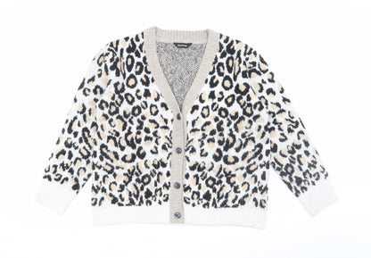 Additional front view of Kaleidoscope Women's Multicoloured Leopard Cardigan, size 16