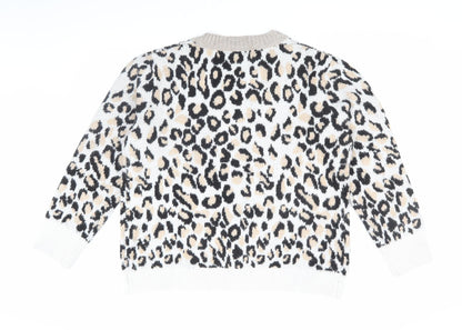 Back view of Kaleidoscope Women's Multicoloured Leopard Cardigan, size 16