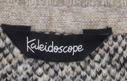 Close-up detail of Kaleidoscope Women's Multicoloured Leopard Cardigan, size 16