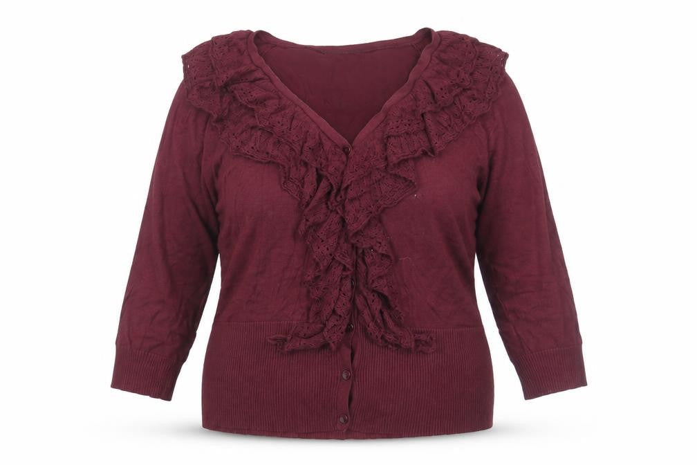 Marks & Spencer Women's Red Cardigan, Size 16, 3/4 Sleeve