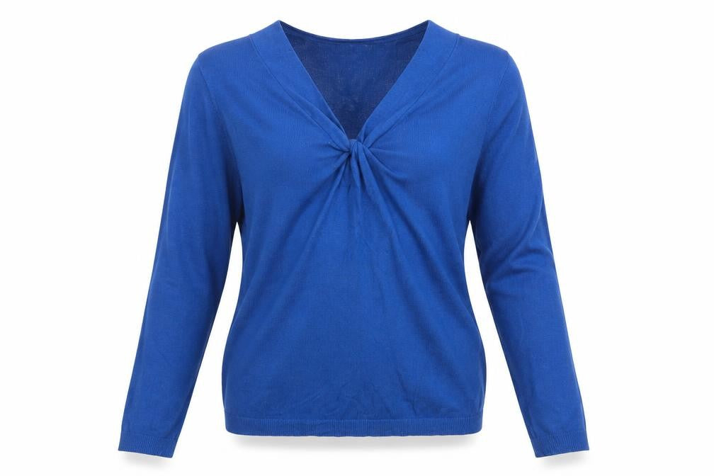 John Lewis Women's Blue V-Neck Pullover Jumper Size 12