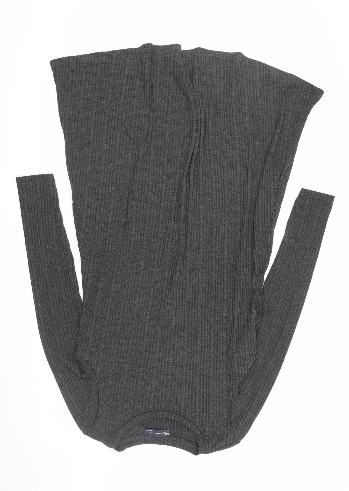 Marks and Spencer Grey Shift Dress, Size 12, Long Sleeve