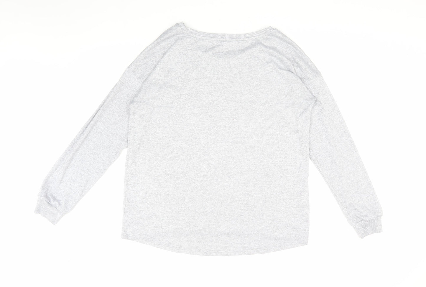 Next Women's Grey Long Sleeve Basic T-Shirt, Size 14