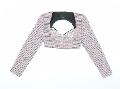 Bershka Women's Multicoloured Cropped Blouse M